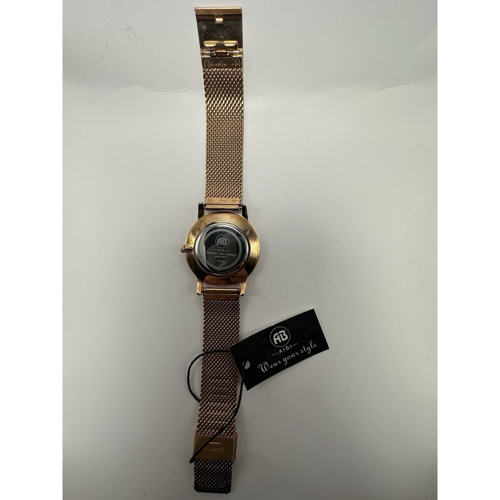 Aibi Ladies Watch New Battery 51103 40MM 9" Rose Gold Mesh Band B54 - Picture 7 of 12